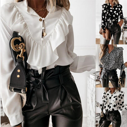 Street Style Dot Print Pullover Shirt