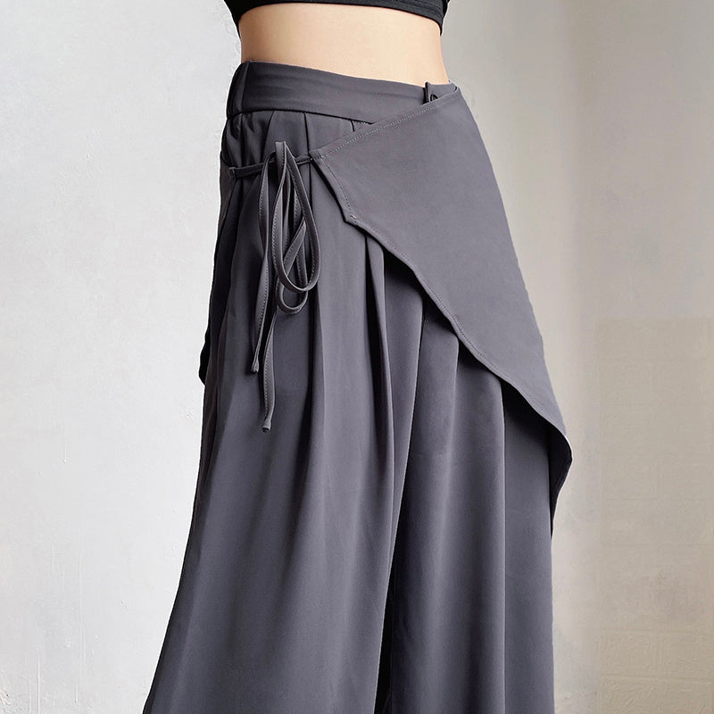 City Escape Dark Grey Loose High Waisted Casual Pants