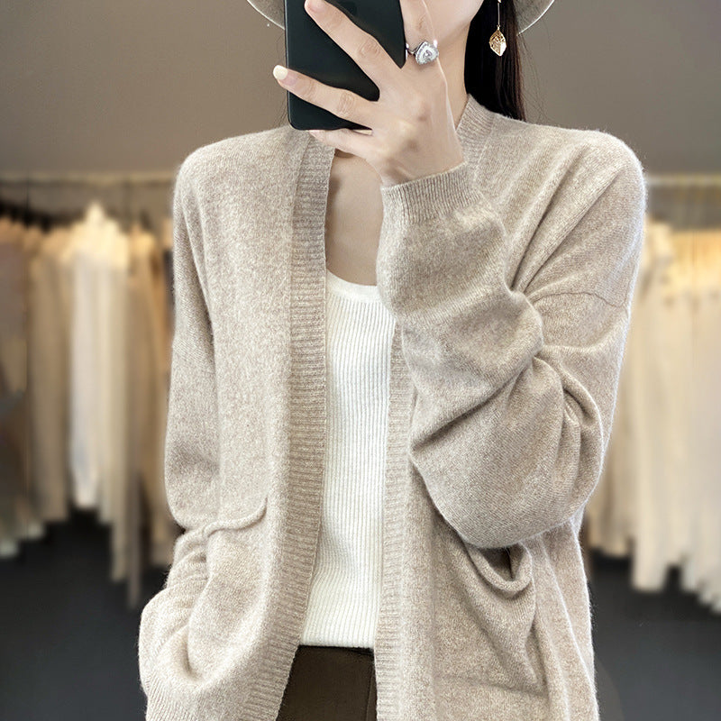 Soft  V-neck Loose Slimming Cardigan