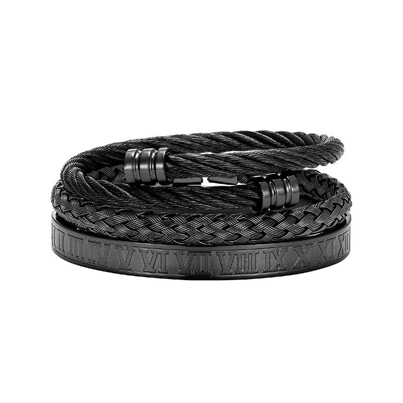 Vintage Roman Numerals Stainless Steel Bracelet