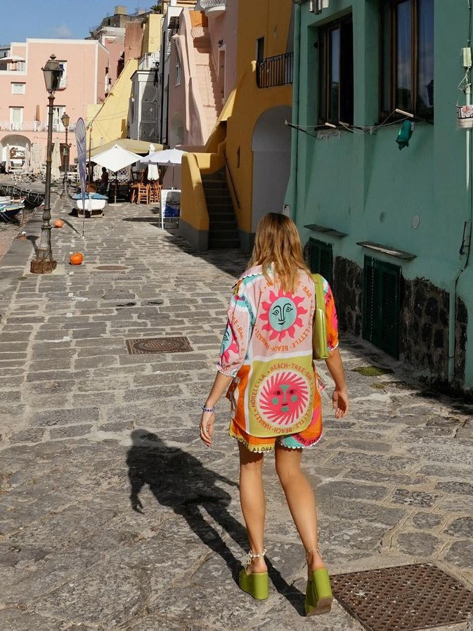 All-matching Lace Collar Cardigan Summer Print Shirt