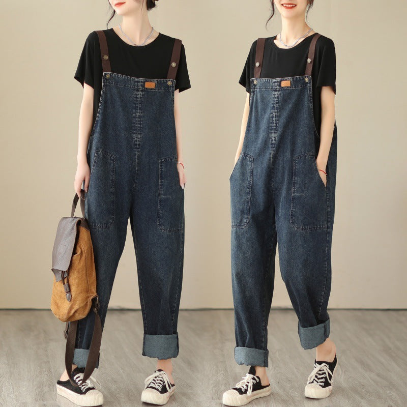 Easy Street Denim Strap Pants Overalls