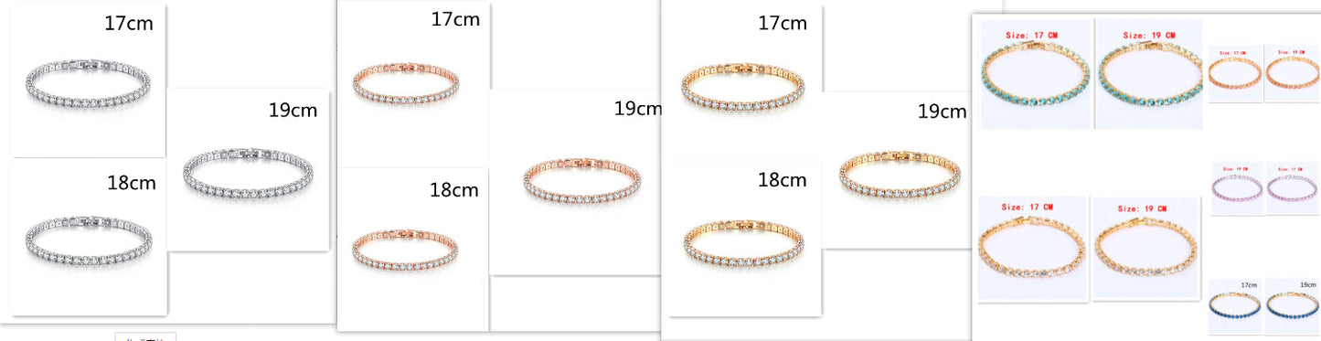 Dazzling Classic CZ 4 mm Tennis Bracelet - 5 Colors Available.