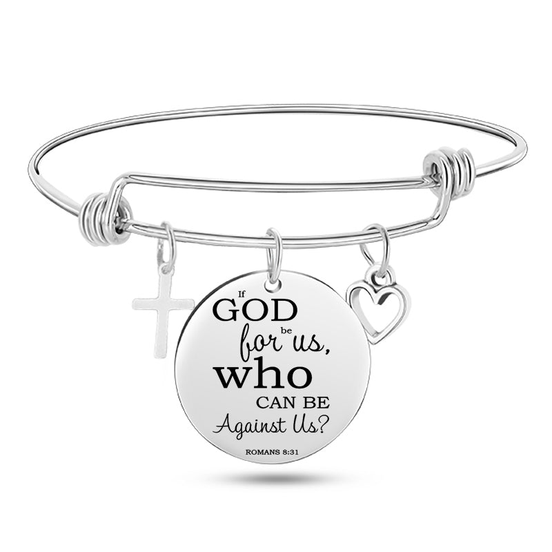 Bible Scripture Stainless Steel Bangle Bracelet