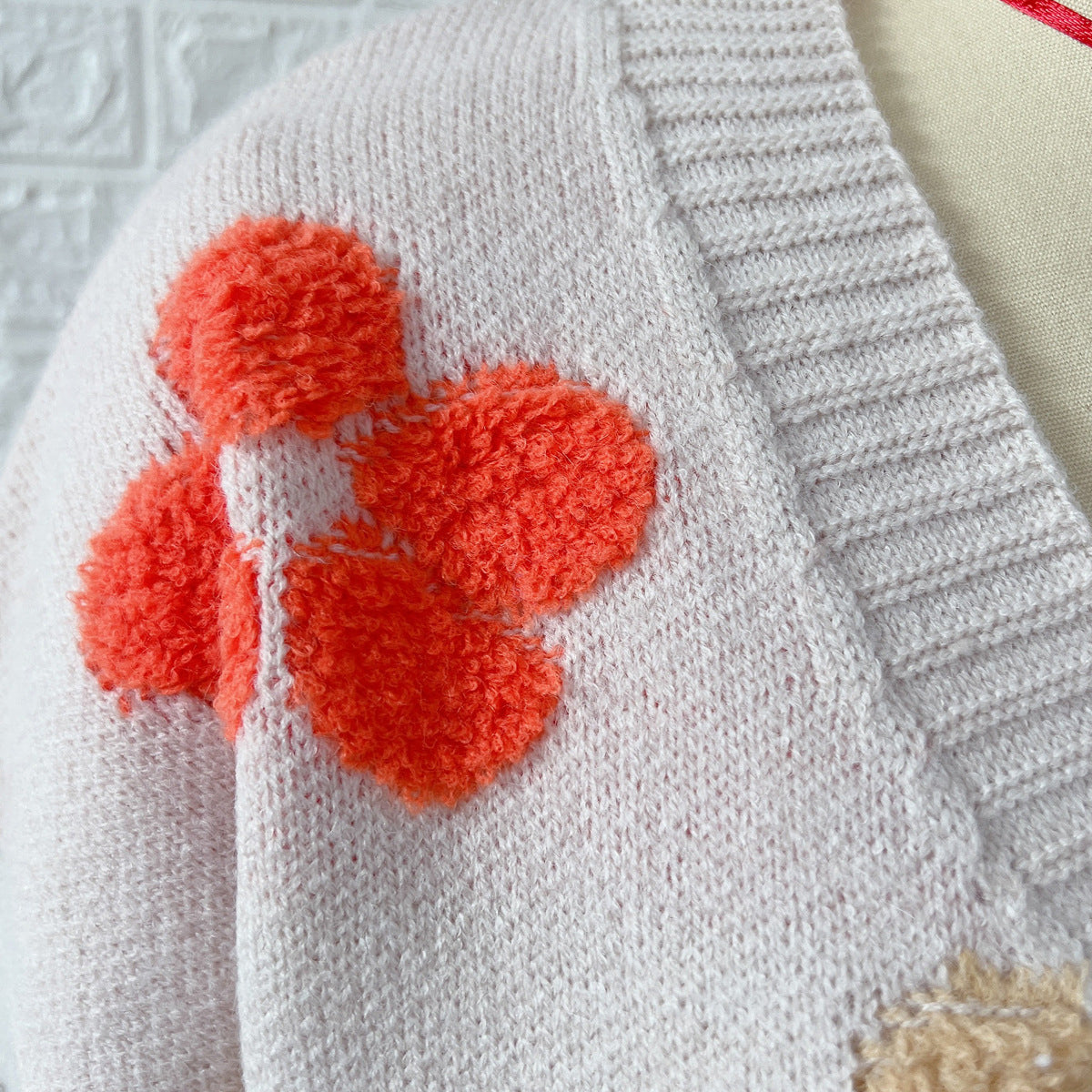 Best Days Flower Button-Front Knit Cardigan