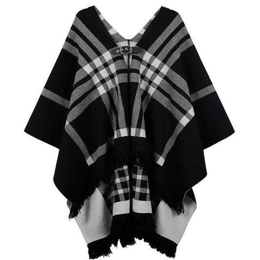 Hold You Close Plaid Wool Cape