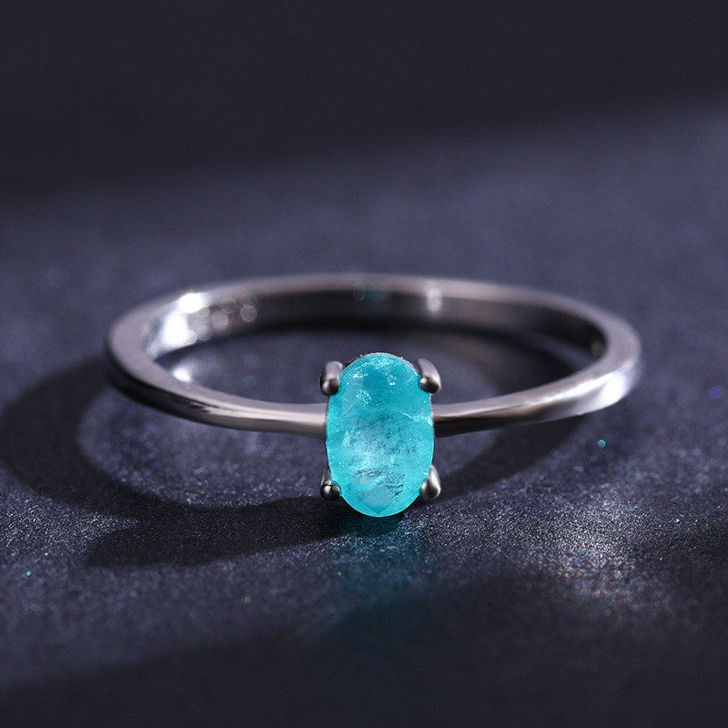 Classic Paraiba Tourmaline 925 Sterling Silver Ring