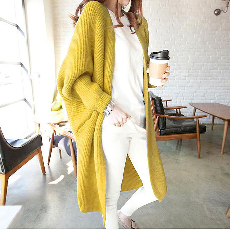 Dreamy Korean Loose Bat Sleeve Long Cardigan