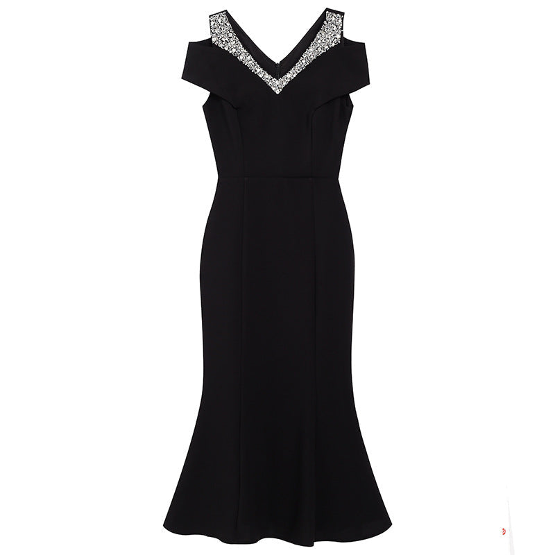 Glacial Queen Gown V-Neck Luxury Dress