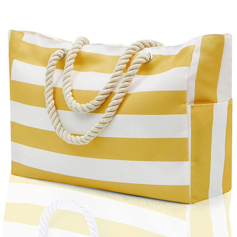 Canvas Striped Large Beach Traveling Bag