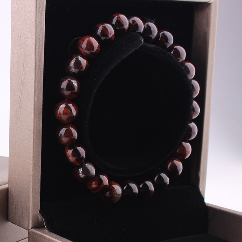 Vintage Style 8mm Red Tiger Eye Bracelet Anti-fatigue