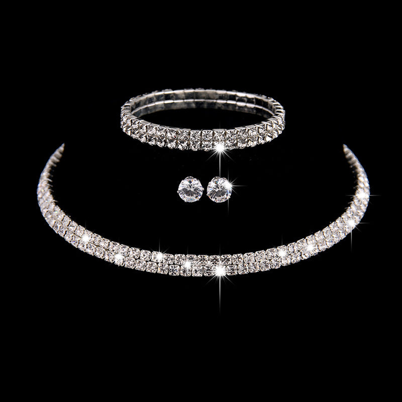 Dazzling 3 Piece Matching Jewelry Set - Necklace, Bracelet, Earrings.