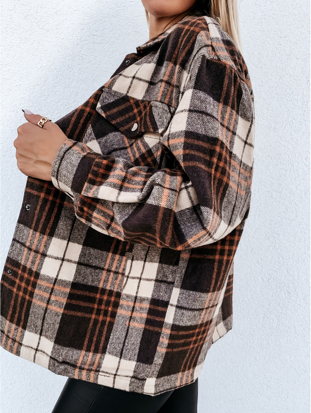 Flannel Fashionista Plaid Long Sleeve Shirt Jacket