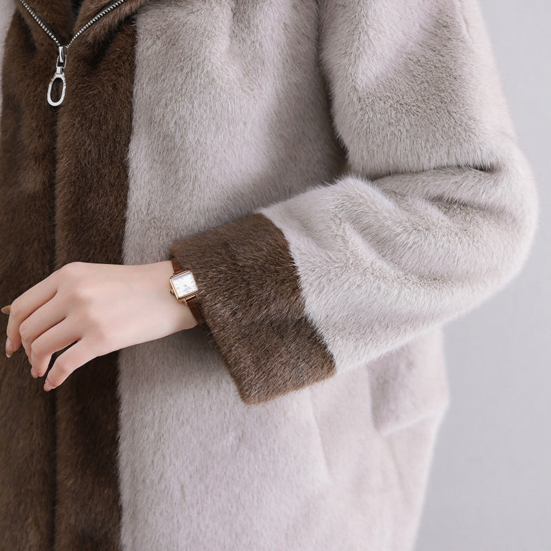 Stay Royal Mink Fur Hooded Coat