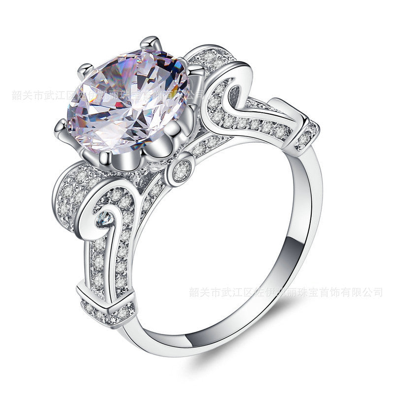 Silver Solitaire Diamond Ring