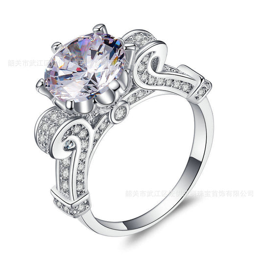 Silver Solitaire Diamond Ring