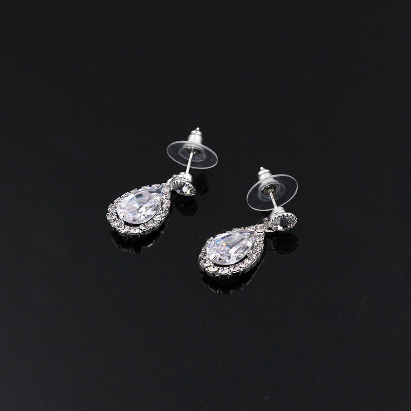 Sparkling Luxury Matching Set- CZ Earrings and Necklace - Prom, Weddings, Special Occasions.