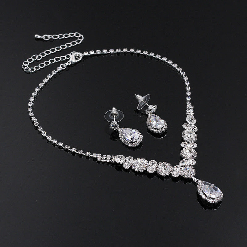 Sparkling Luxury Matching Set- CZ Earrings and Necklace - Prom, Weddings, Special Occasions.