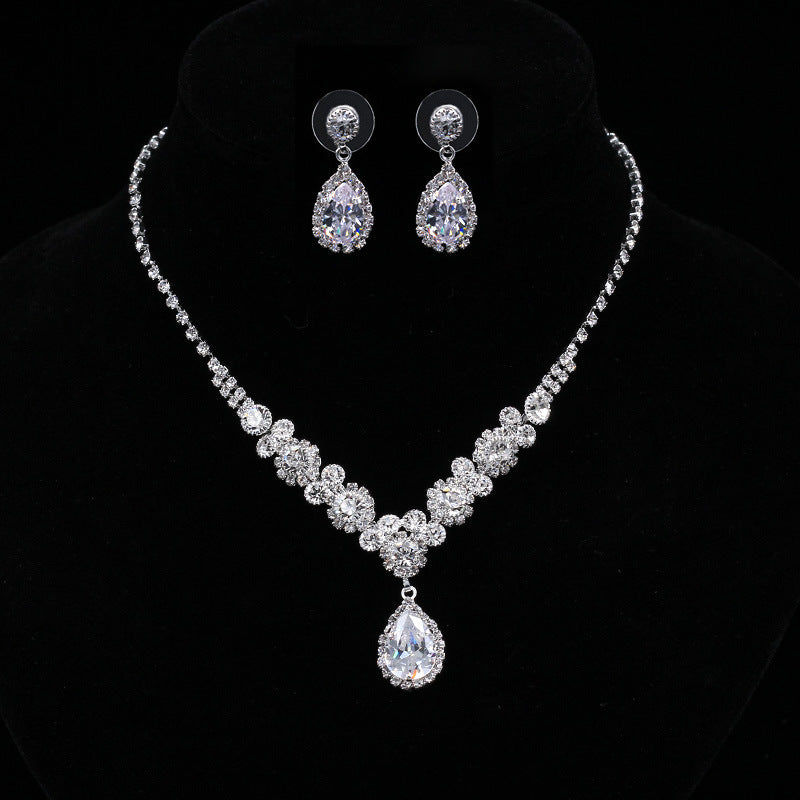 Sparkling Luxury Matching Set- CZ Earrings and Necklace - Prom, Weddings, Special Occasions.