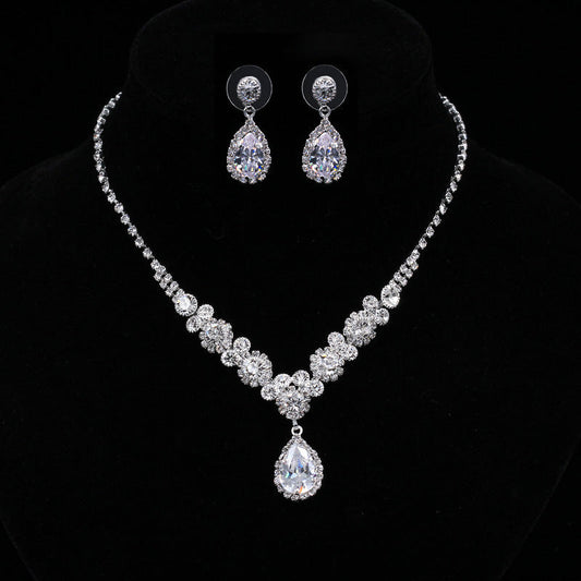 Sparkling Luxury Matching Set- CZ Earrings and Necklace - Prom, Weddings, Special Occasions.