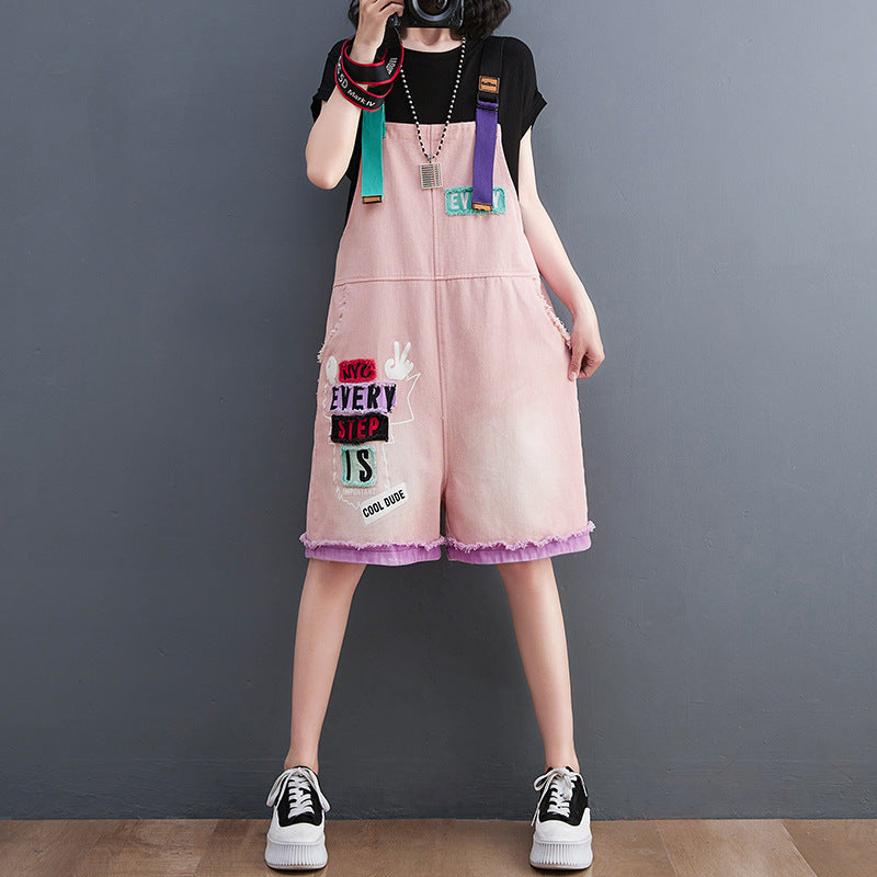 Embroidered Large Size New Fashion Denim Overalls