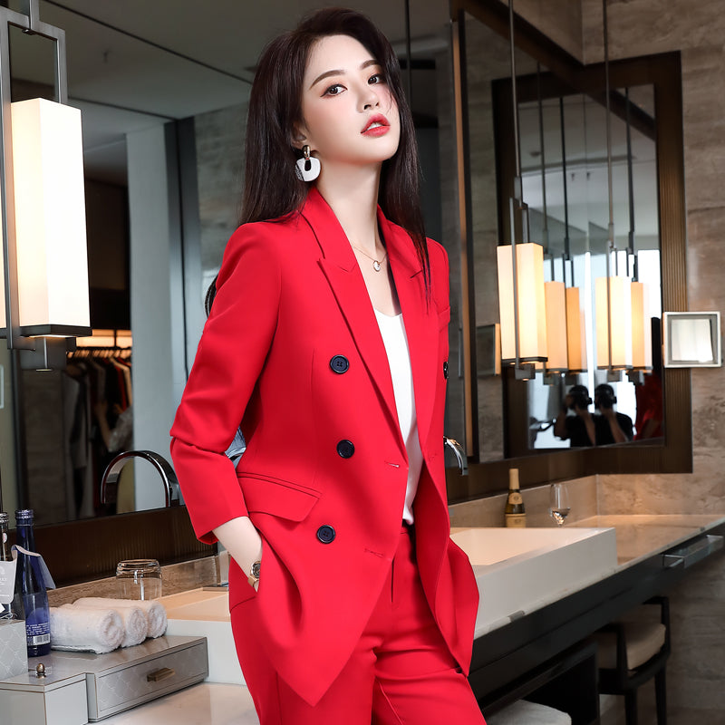 Boss Lady Buttoned Two Piece Fashion Suit