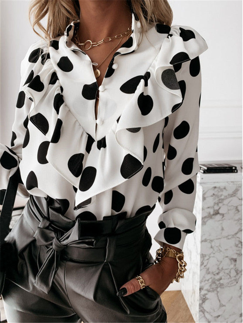 Street Style Dot Print Pullover Shirt