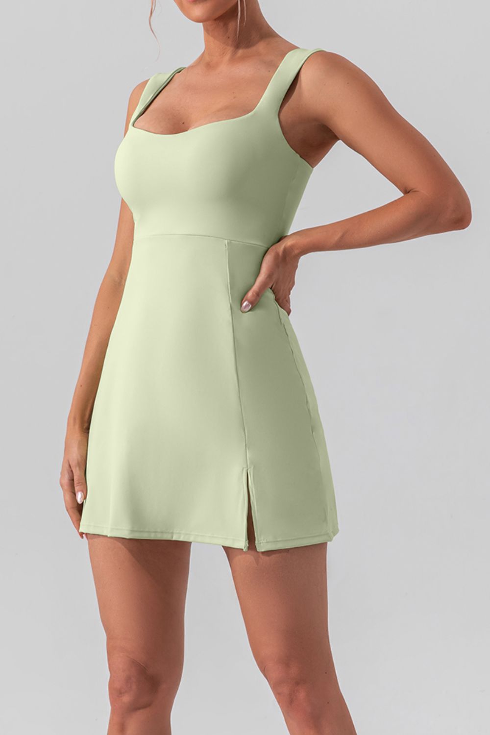 Active Mini Dress w/ Square Neck Sleeveless