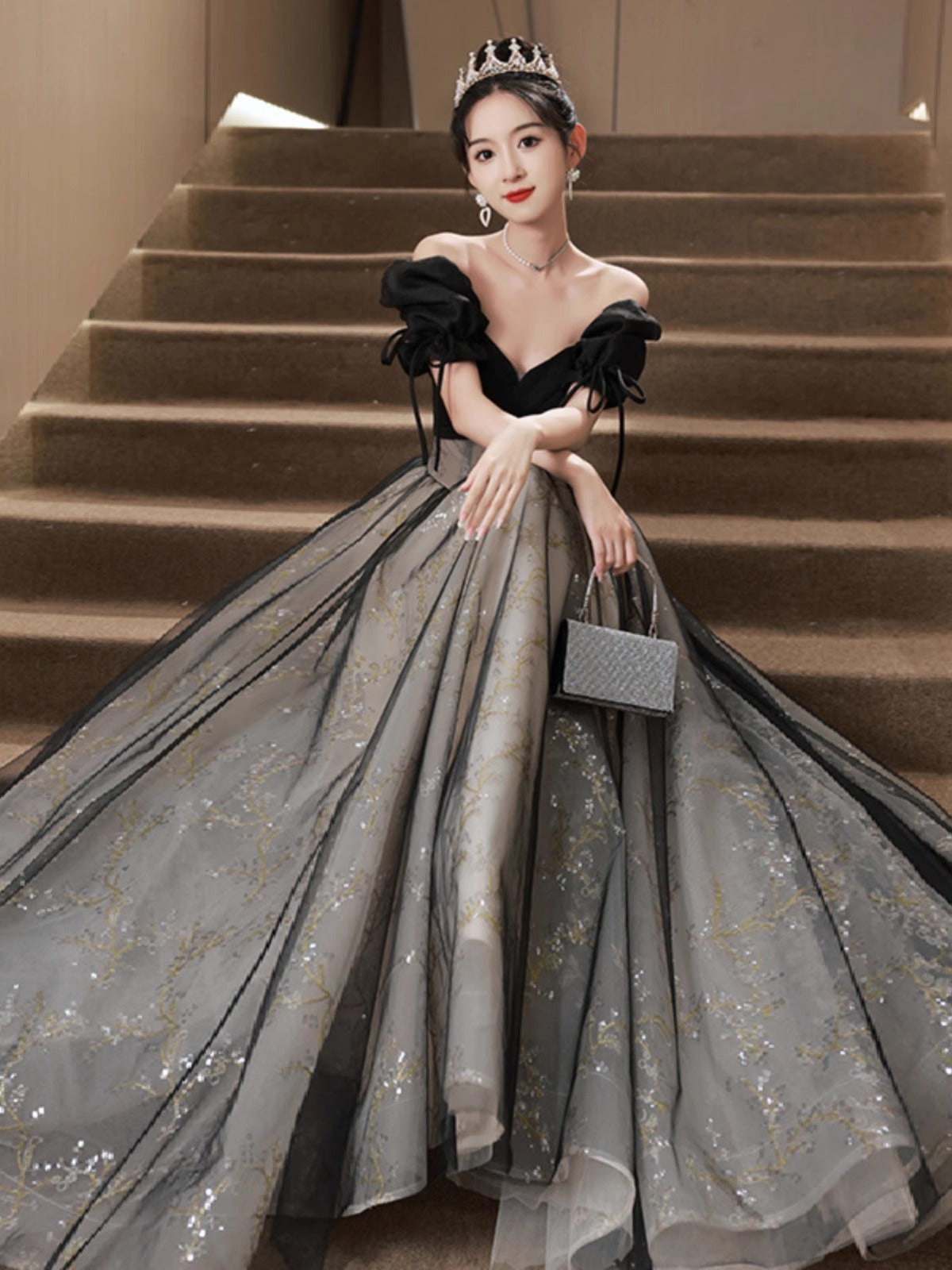 Princess  Off-shoulder Evening Dress