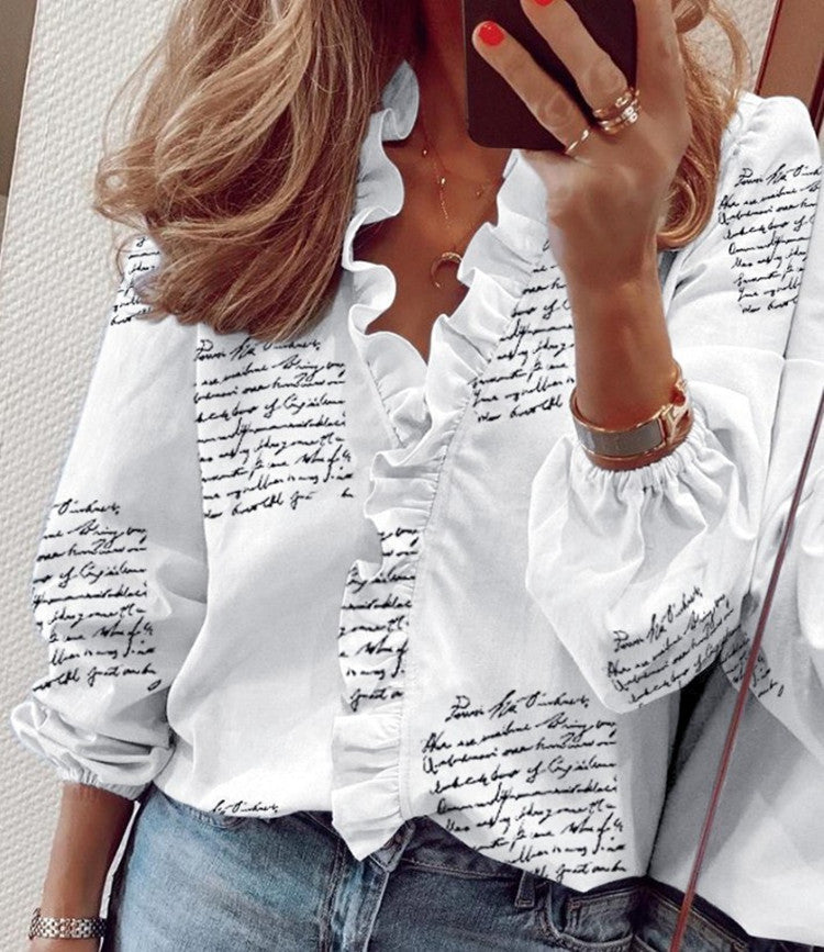 City Lights V-Neck Long-Sleeved Shirt