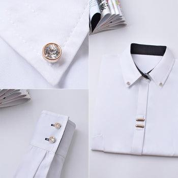 Professional Button Up Collared Long-sleeved Shirt