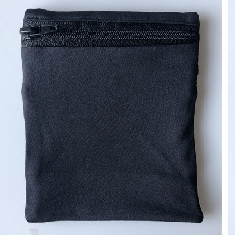 Elastic Band Wrist Wallet Pouch with 2 Zipper Pockets for Valuables.