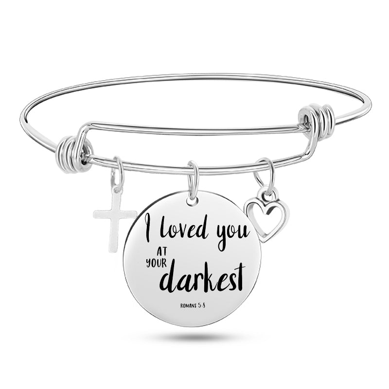 Bible Scripture Stainless Steel Bangle Bracelet
