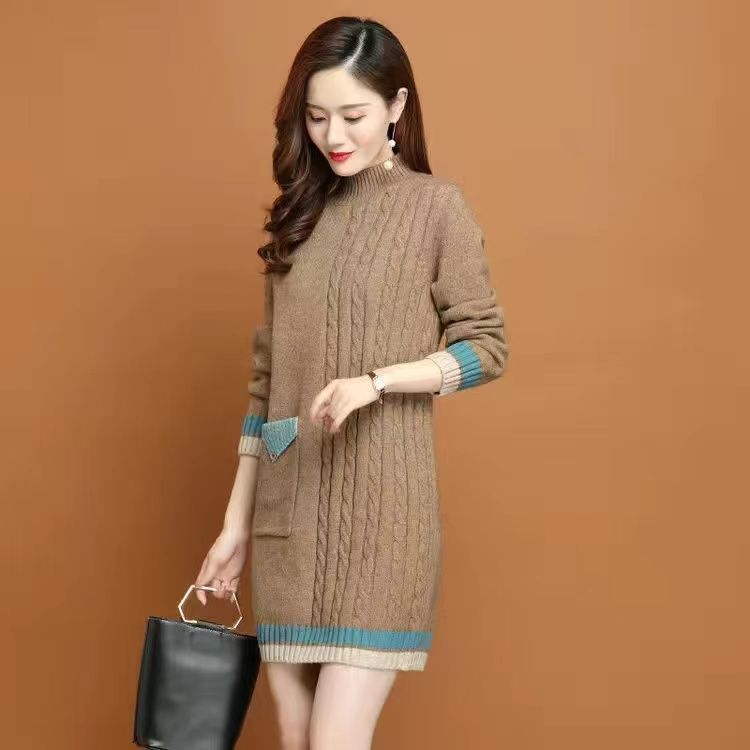 Half Turtleneck Underwear Knitted Dress