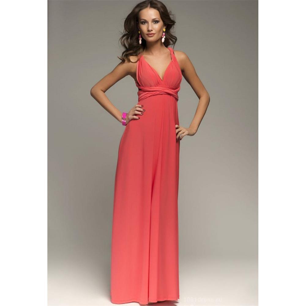 Watermelon Red  Swing Cross Backless Tied Long Dress