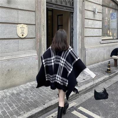 Hold You Close Plaid Wool Cape
