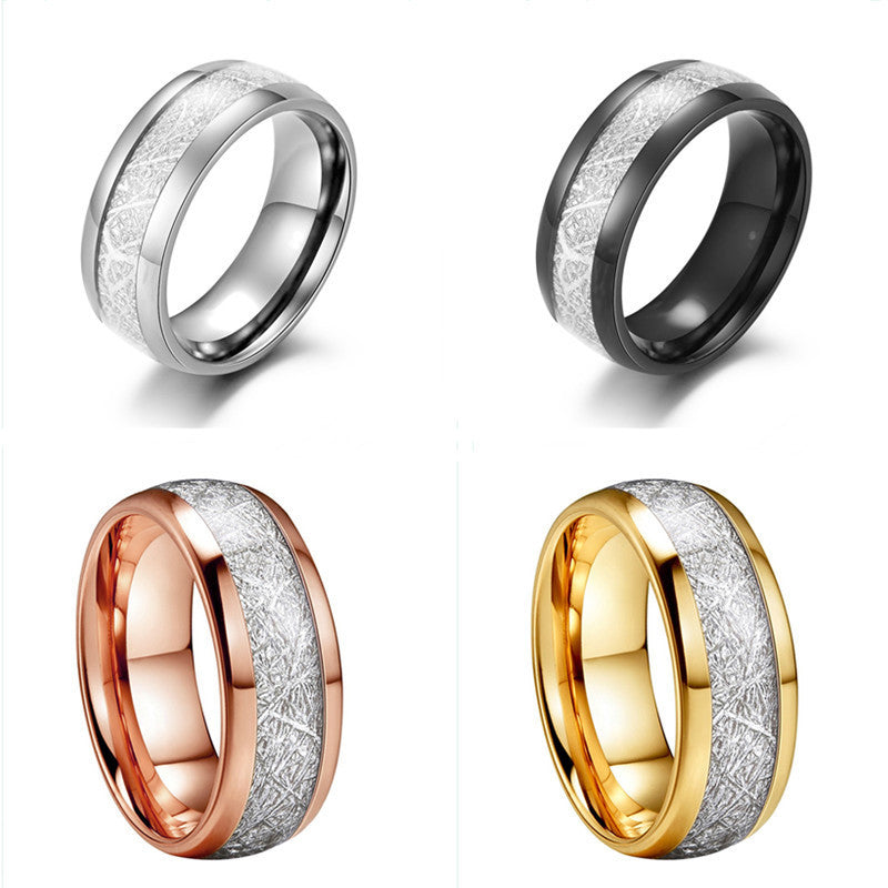 Two Tone Unisex Tungsten Inlaid Ring.