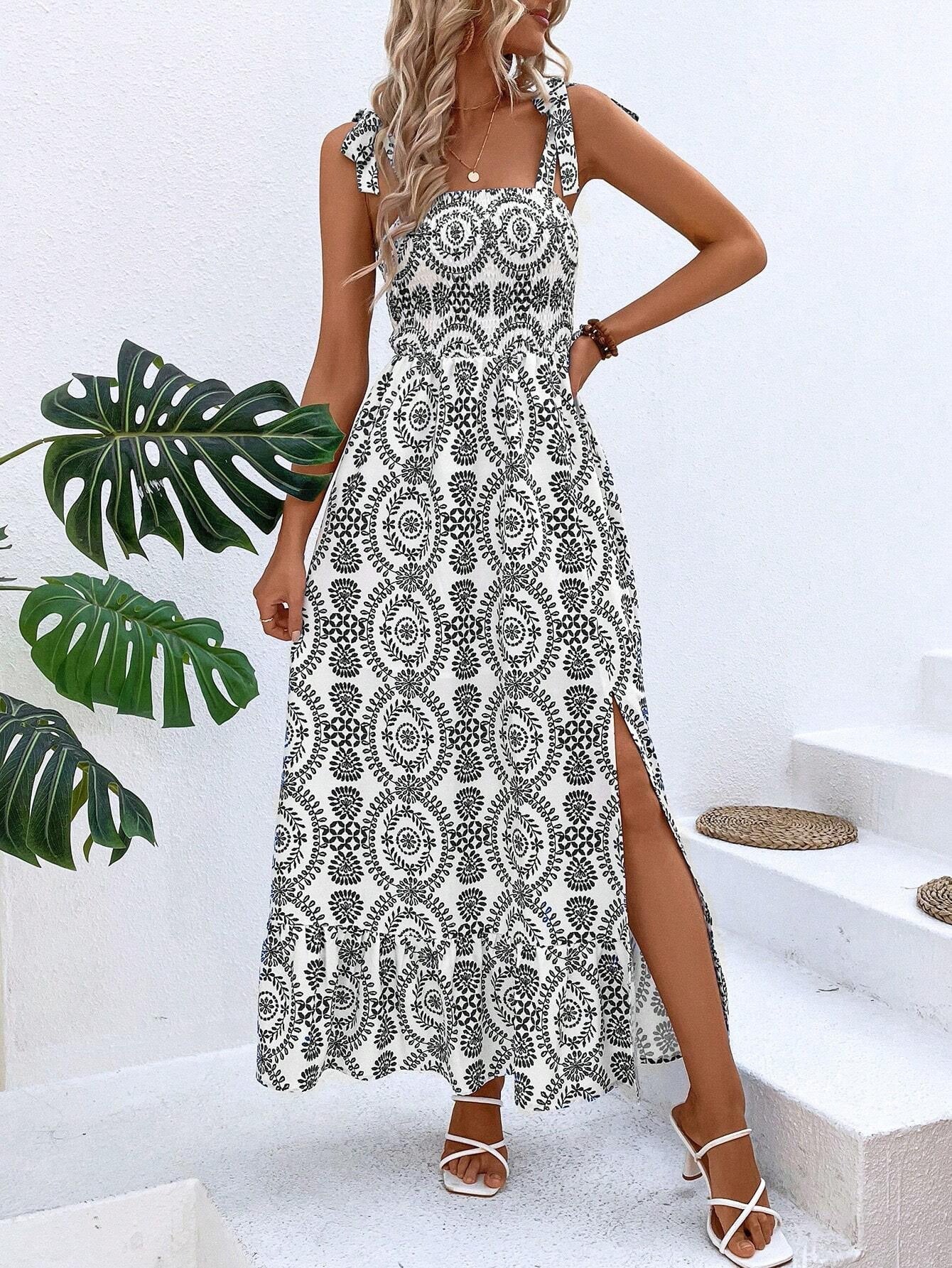 Summer Geometric Boho Sling Style  Dress