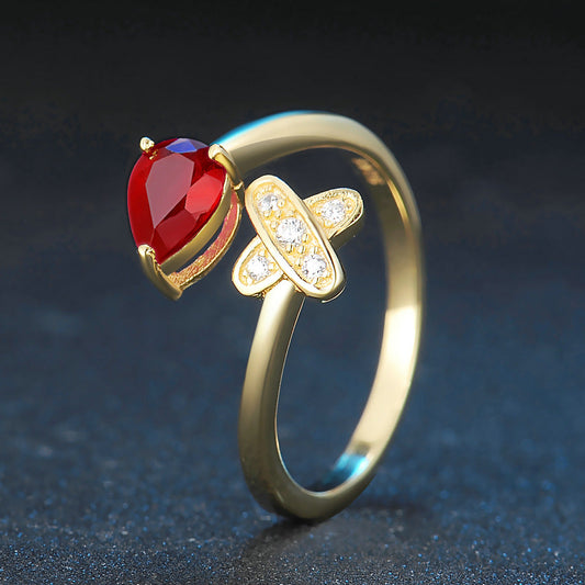 Natural Precious Ruby Ring - Adjustable.