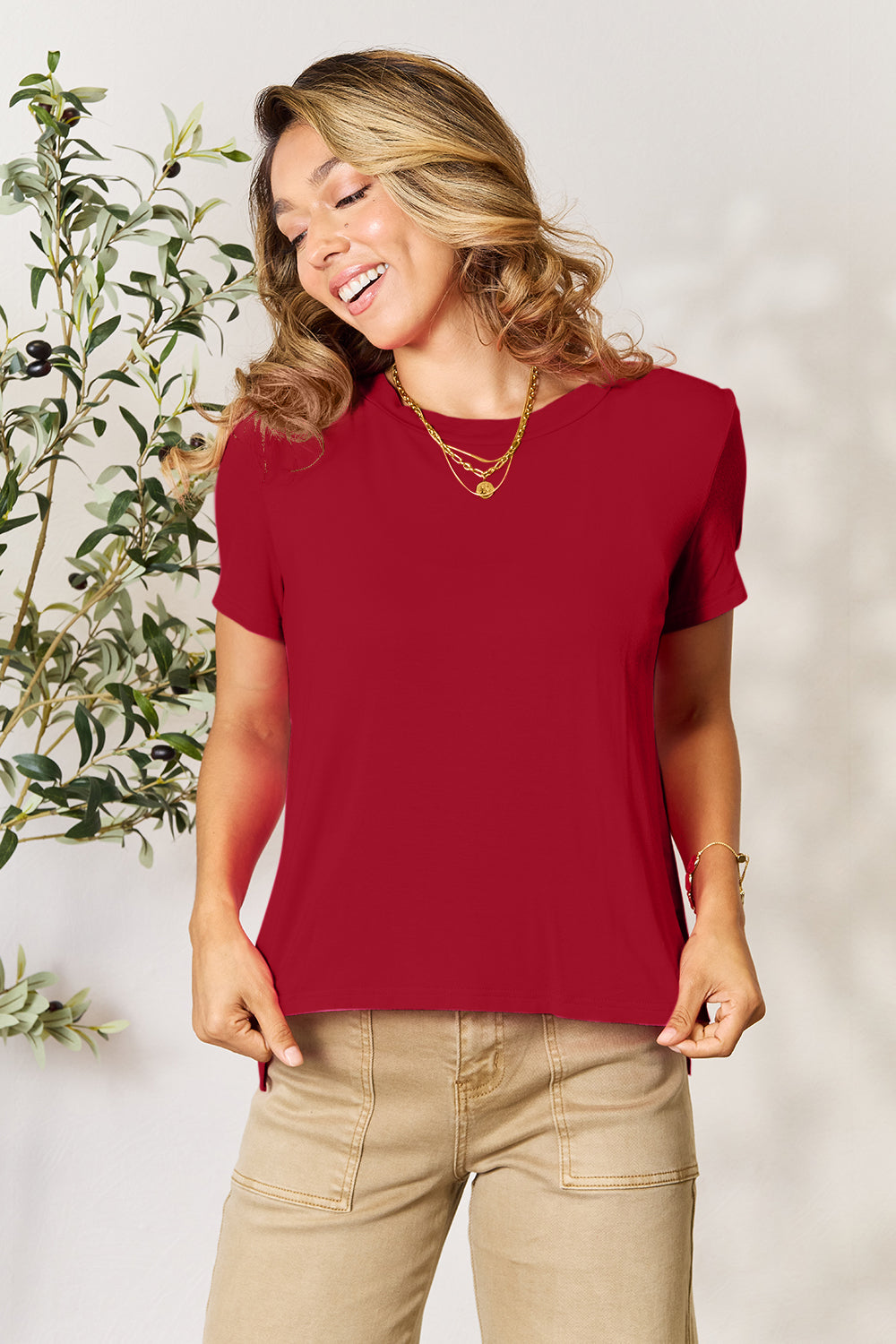 Basic Bae Full Size Round Neck Short Sleeve Top