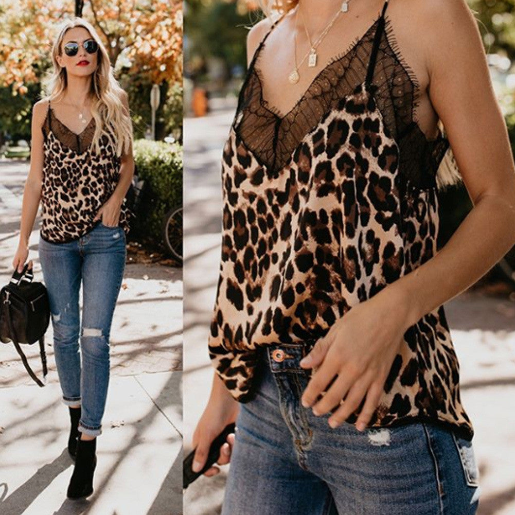 All About Charm Leopard Print Camisole Top 