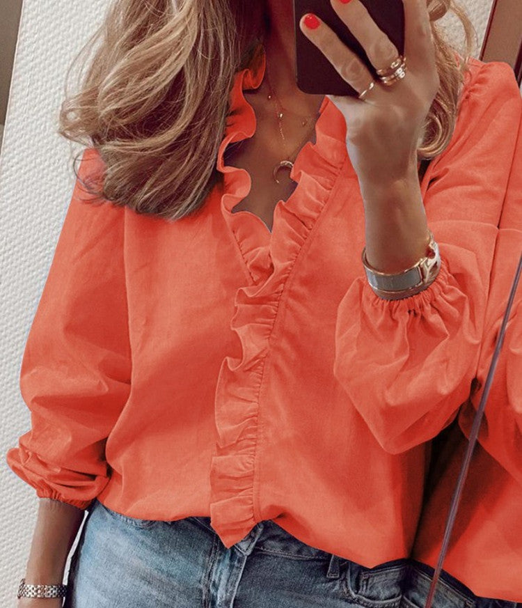 City Lights V-Neck Long-Sleeved Shirt