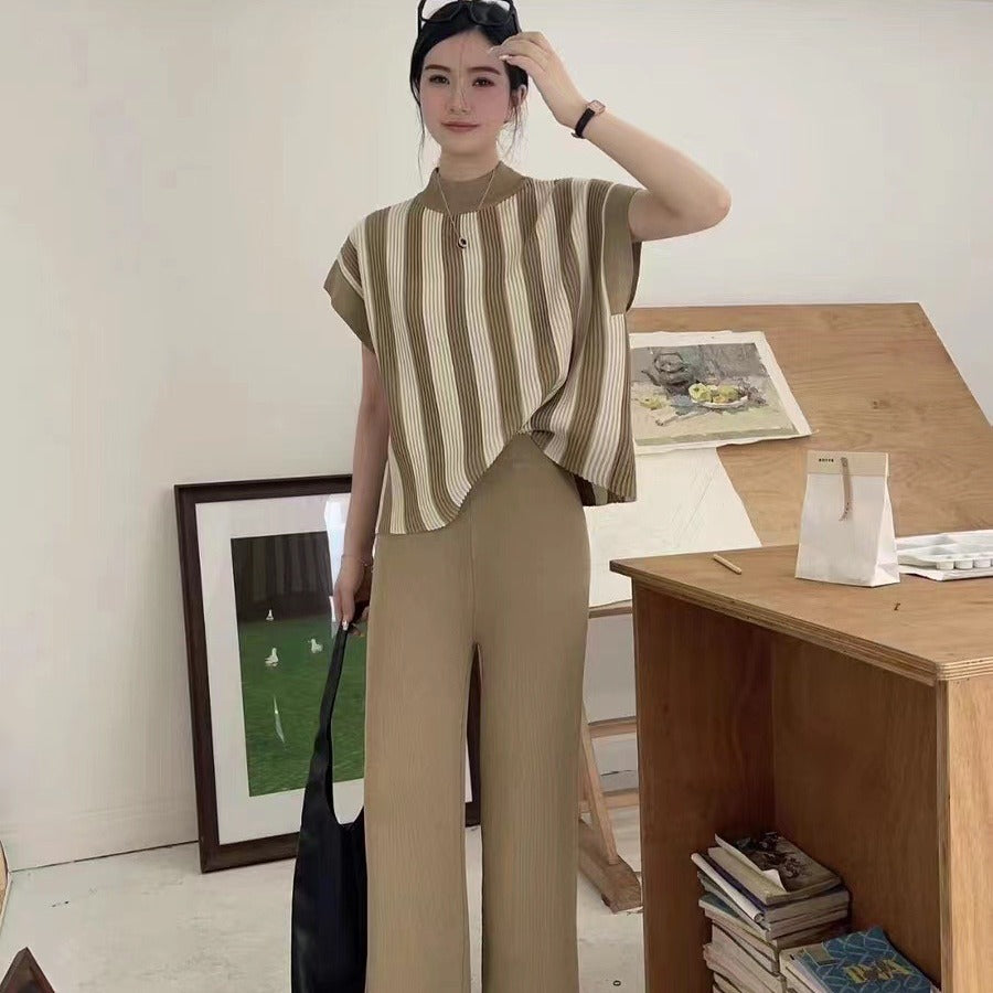 Signature Striped Knitted Loose 2 Piece Set