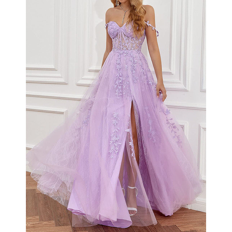 Sapphire Blue Purple  Red Carpet Banquet Evening Dress