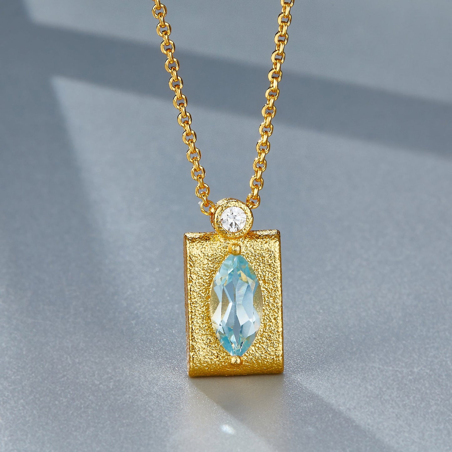 925 Sterling Silver Blue Topaz Necklace