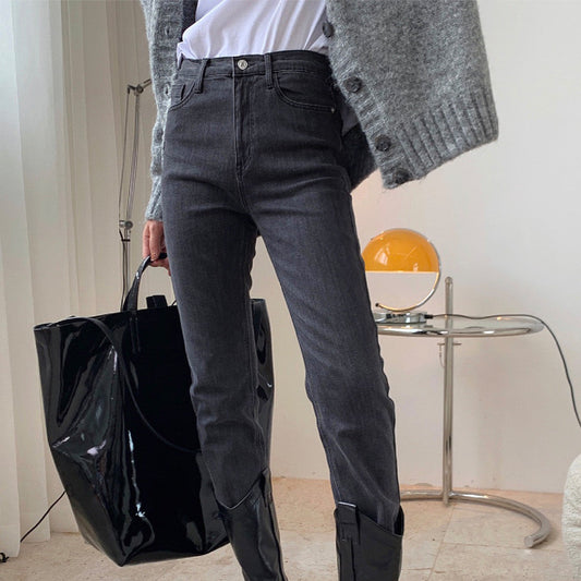 Fashion Straight Ankle-length High Waist Pants