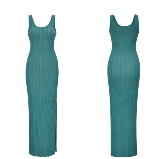 Ice Silk Knit Slim Dress