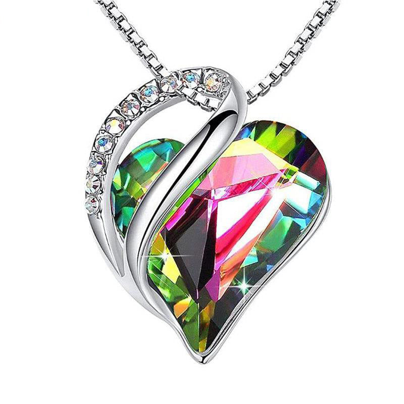 925 Sterling Silver Sliver Heart Shaped Pendant with Box Chain.