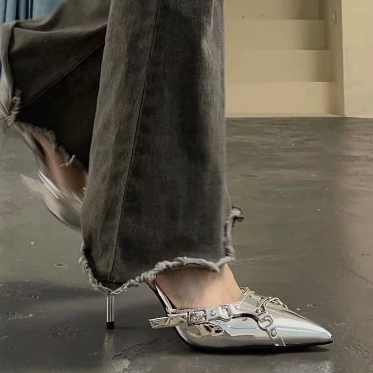 Sparkling Closed Toe Pumps Stiletto Heels