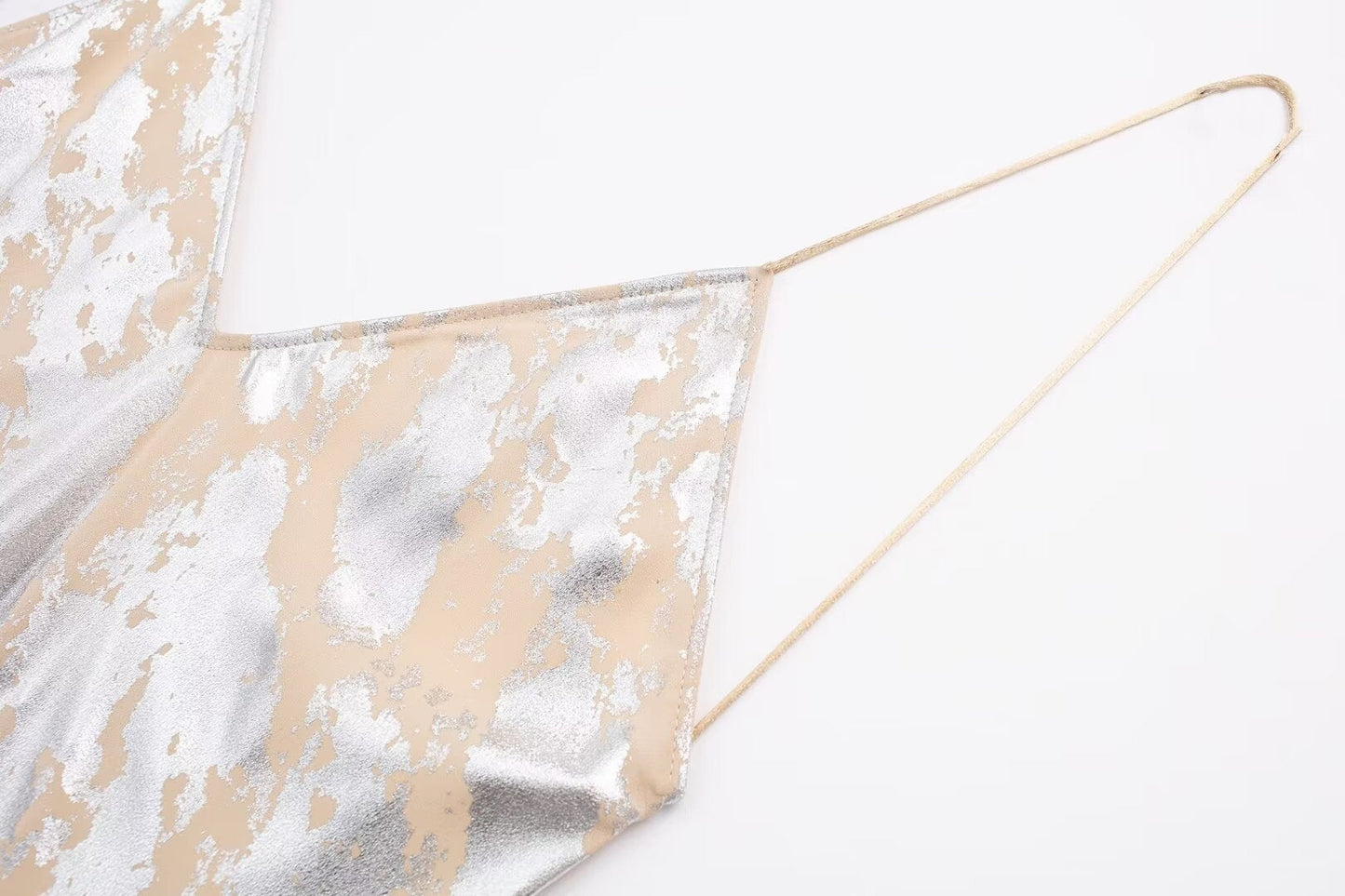 Dazzling Metal Foil Printed Underwear Dres